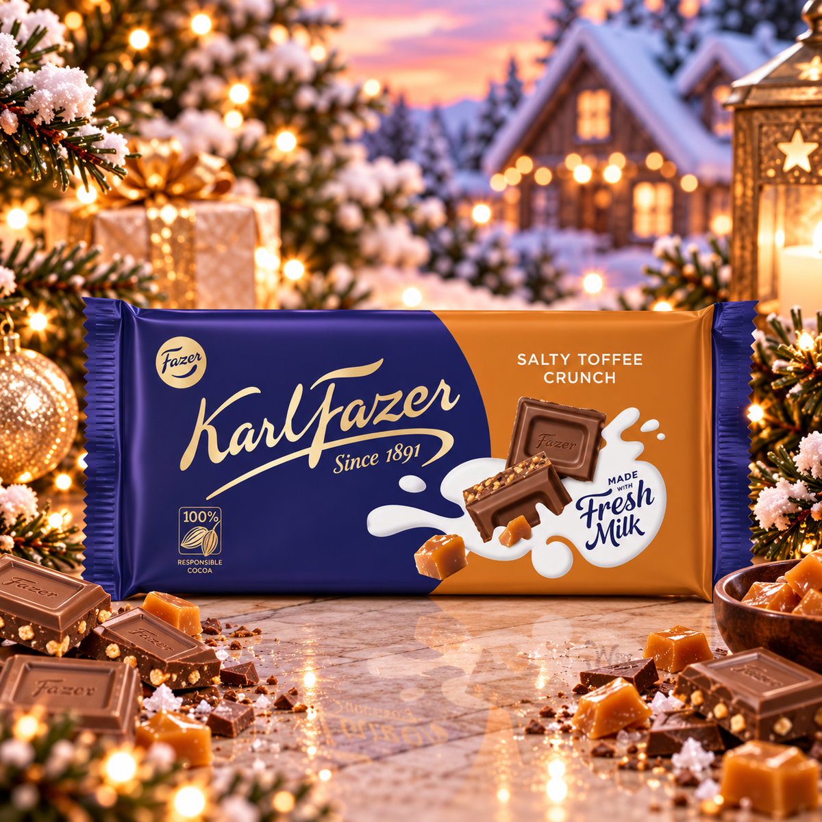 Karl Fazer tablette toffee salé croquan