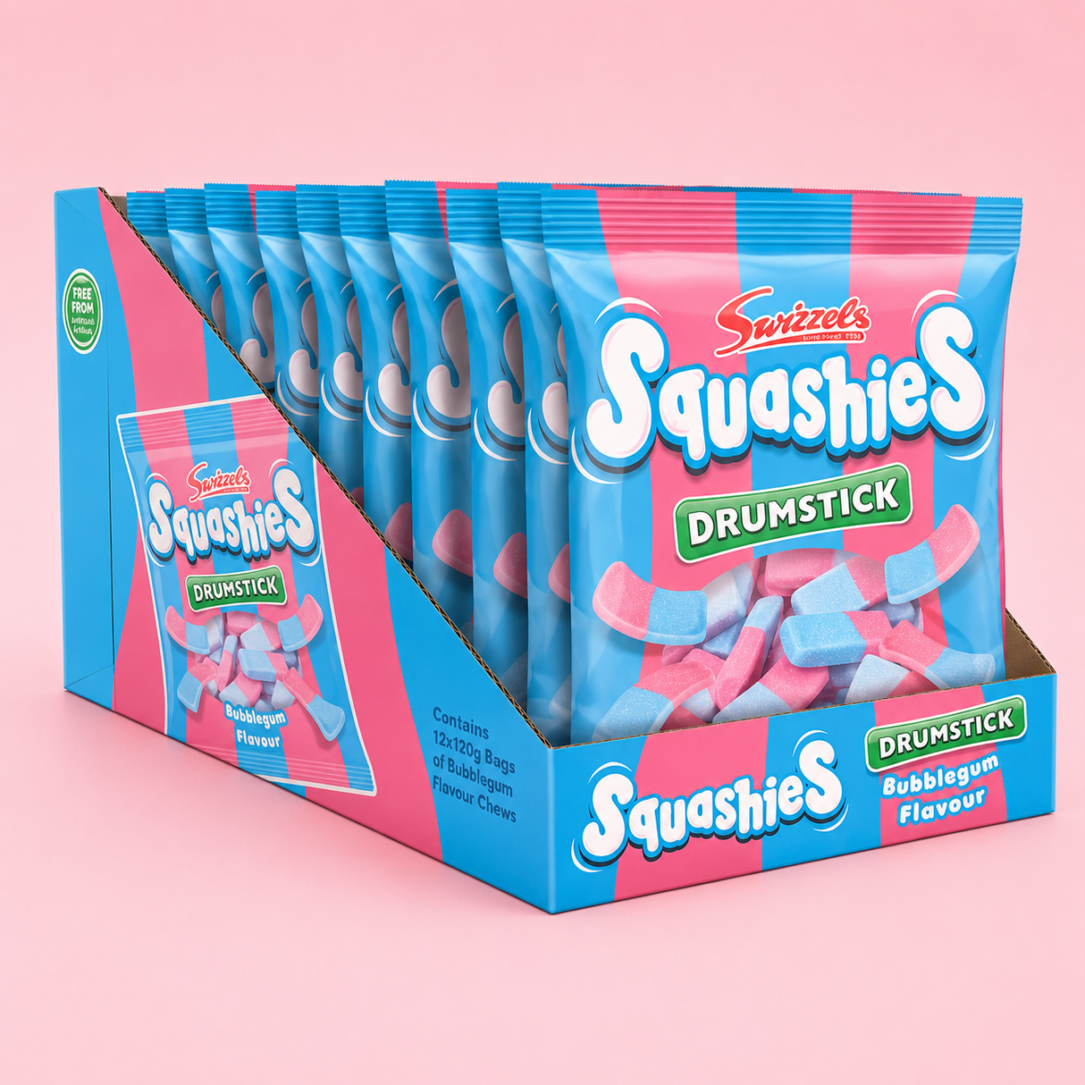 Swizzels Squashies Drumstick - Bubblegum 12x120g