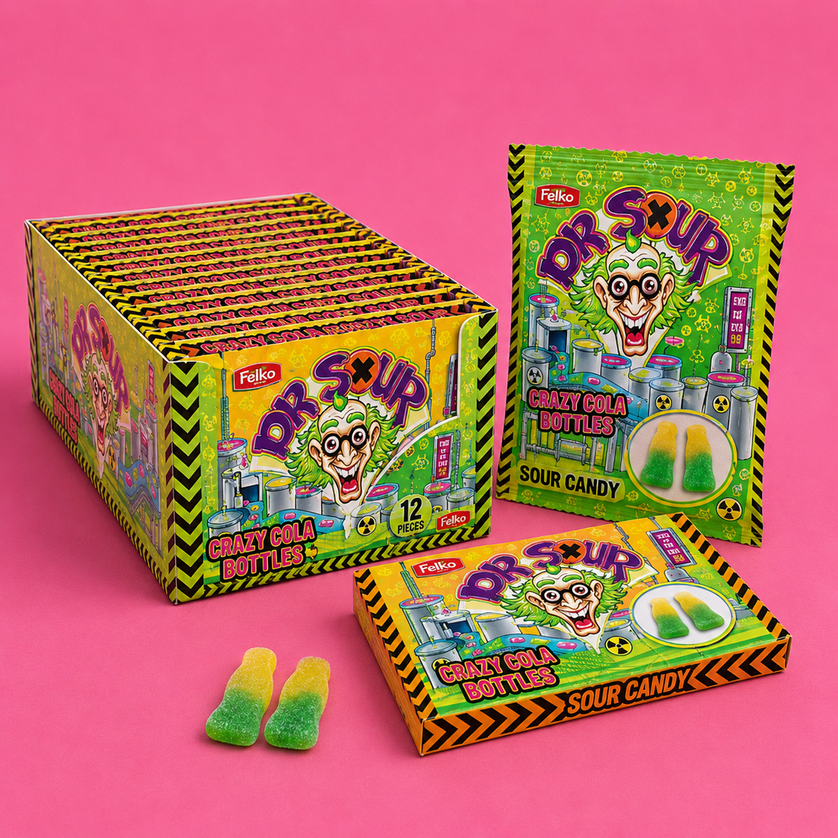 Crazy Cola Bottle - Dr Sour - 12 x 90g