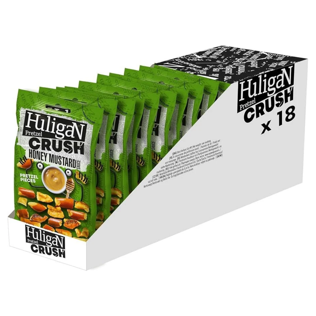 HuligaN Pretzel Crush Honey Mustard Sauce 18 x 65 g