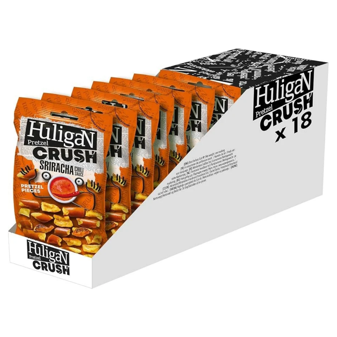 HuligaN Pretzel Crush Sriracha Chilli Sauce 18 x 65 g