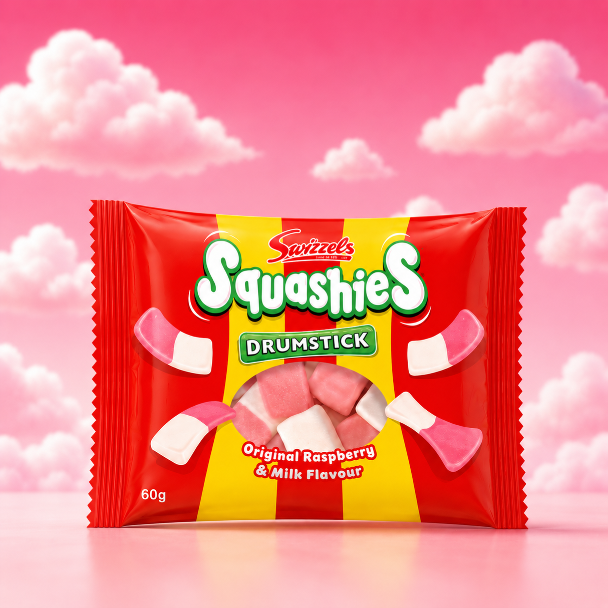 Swizzels Squashies Drumstick - Raspberry & Milk