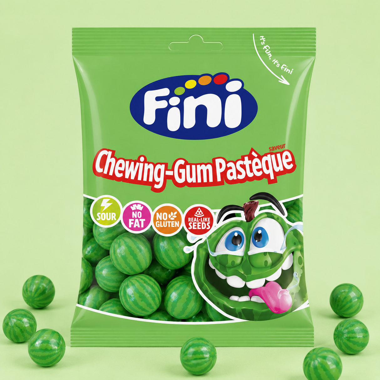 Pastèque gum halal fini sachet | 90g x 12p