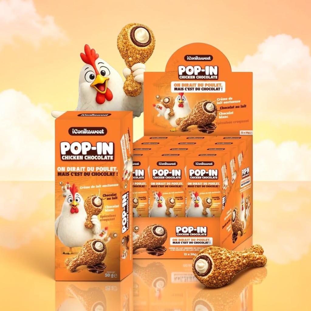 Pop In Chocolat | Poulet trompe l'oeil | 12 x 50g