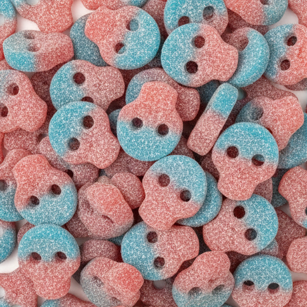 Crânes suédois Veggie BubbleGum | Bonbons Suédois | 2 kilos