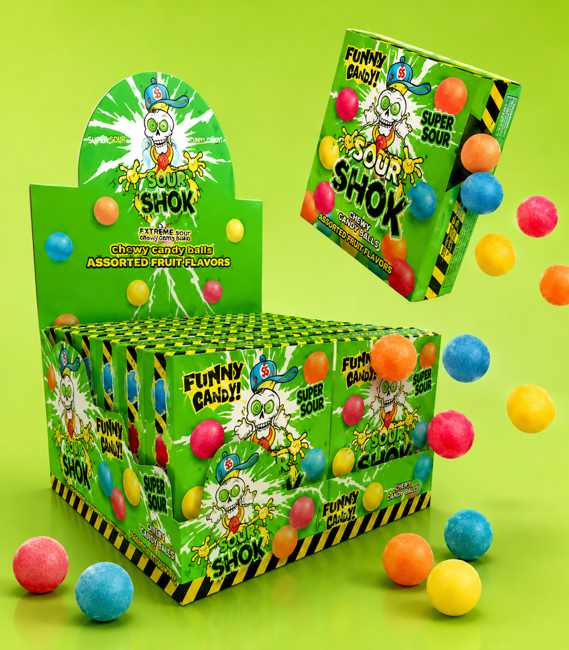 Sour Shok Atomik Balls 12x70g